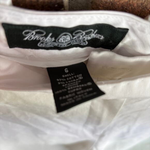 Brooks Brothers Cuffed Straight Leg Pants 6 White Trousers Tennis Prep Coastal - Picture 3 of 6